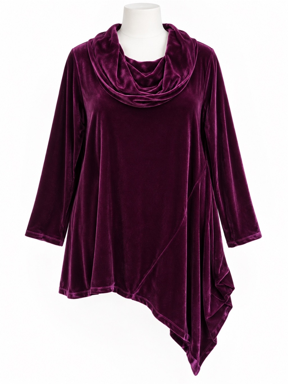 Soft Surroundings Velvet plum Asymmetrical tunic